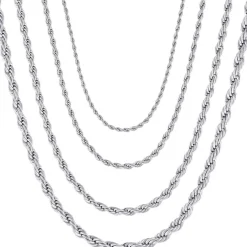 OSTAN Herren/Damen Halskette Edelstahl Verdrehte Kette, Breite 2-5 MM, Länge