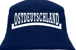 Ostdeutschland Linie Fischerhut - Dunkelblau - bedruckt - Bucket Hat Anglerhut Hut