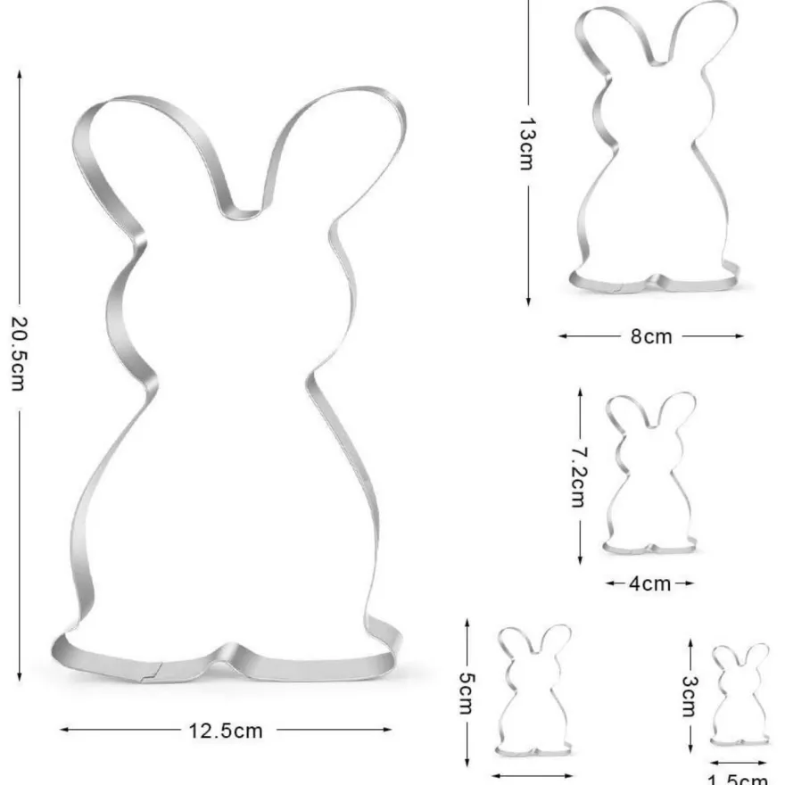 Oster Ausstecher Set, Plätzchen Ausstechformen Hase 5tlg. Keksform Edelstahl