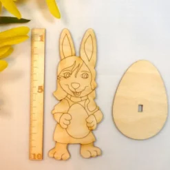 Osterdekoration 5 Stück Ostern Hasenmutter Hasen 10 cm Holz Holzhasen DIY