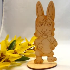 Osterdekoration 5 Stück Ostern Hasenmutter Hasen 10 cm Holz Holzhasen DIY