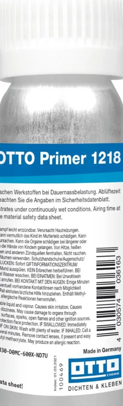 OTTO Primer 1218 250 ml Der Silicon-Dauernass-Primer Für Ottoseal S18 S27 S70 S140