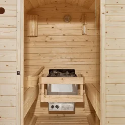 Outdoor Holz Fasssauna Saunafass 4 Größen Komplett SET mit Sauna Ofen + LED + Zubehör