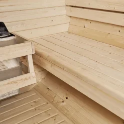 Outdoor Holz Fasssauna Saunafass 4 Größen Komplett SET mit Sauna Ofen + LED + Zubehör