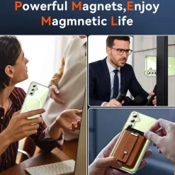 OWKEY Magnetische Hülle für Samsung Galaxy A54 5G, Matt Durchscheinend