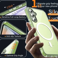 OWKEY Magnetische Hülle für Samsung Galaxy A54 5G, Matt Durchscheinend
