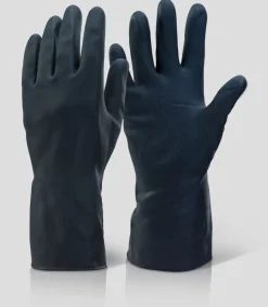 6 Paar Extra dicke Gummihandschuhe schwarz Latex Öl Säurefest Industriehandschuh