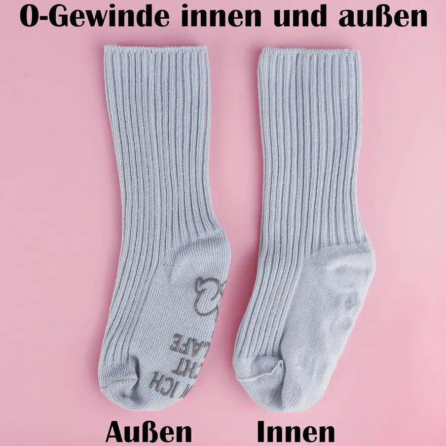5 Paar Jeasona Baumwolle Baby Anti-Rutsch-Socken 0-12 Monate Mädchen Jungen