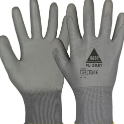 10 Paar Montagehandschuhe PU grau Größe 6 für Feinarbeiten