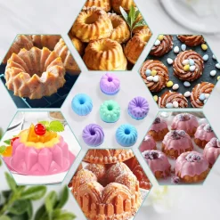 24Pack Silicone Donut Mold Baking Cups Pan Muffin Jello Bagel Oven Microwave
