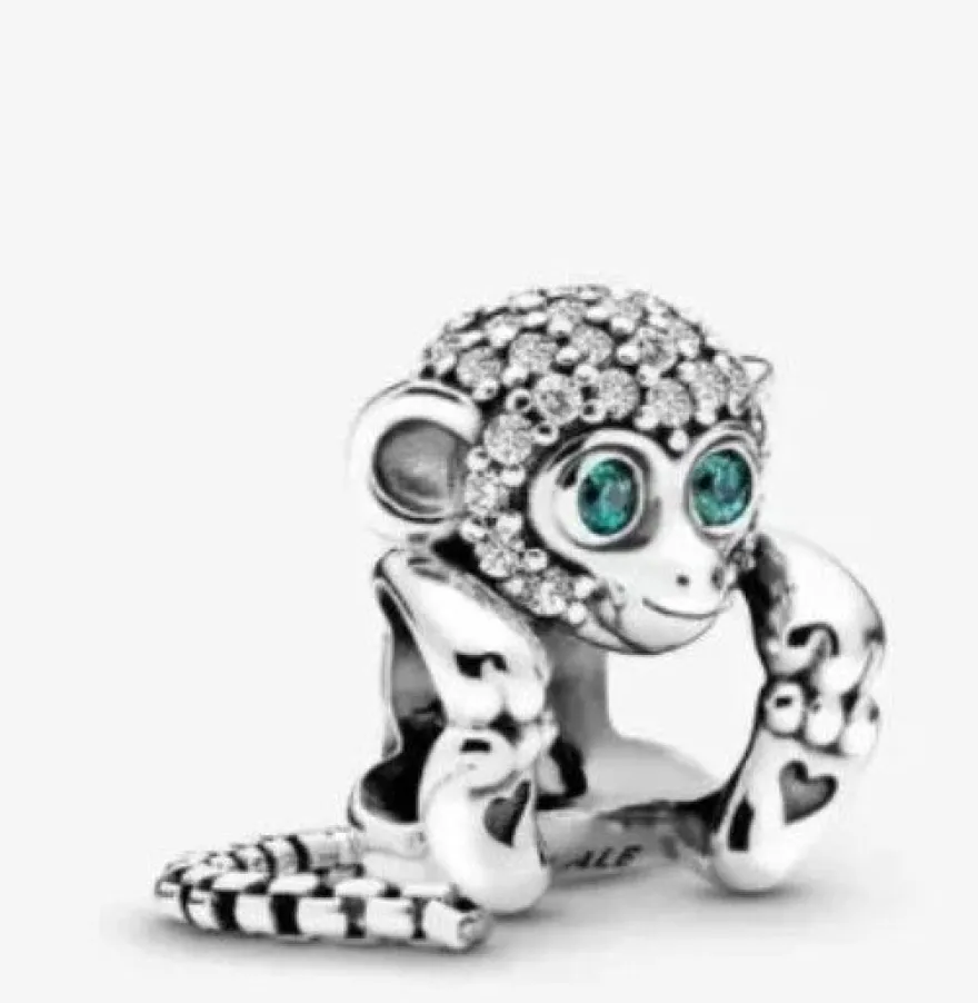 Pandora Affe Pavé-Charm 925 Sterling-Silber