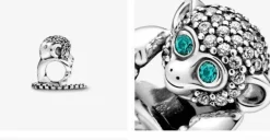 Pandora Affe Pavé-Charm 925 Sterling-Silber