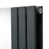 Paneelheizkörper + Spiegel & Chrom Thermostatventile Anthrazitgrau 1800 x 565mm