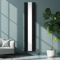 Paneelheizkörper & Spiegel Heizgerät Modern Vertikal Schwarz 1800 x 425mm