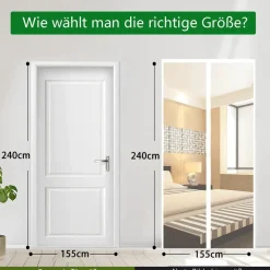 Panngu Fliegengitter Balkontür Magnet 155x240cm Weiß - Verstärkter