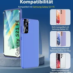 Panzerfolie für Samsung Galaxy S21 FE 5G Schutzglas [9H Härte] [kratzfest] HD
