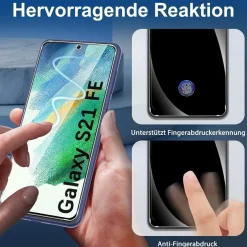 Panzerfolie für Samsung Galaxy S21 FE 5G Schutzglas [9H Härte] [kratzfest] HD