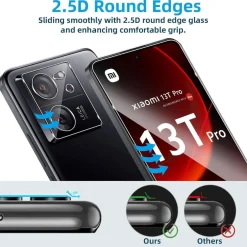 Panzerglas für Xiaomi 13T/13T Pro, 2x Schutzfolie + 2x Kameraschutz, 0.33mm