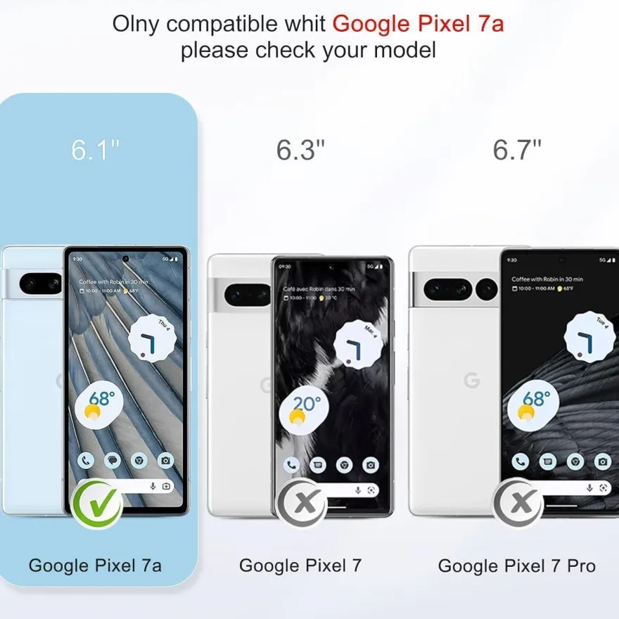 Panzer Schutzfolie Google Pixel 7a 9H Gehärtetes Glas HD Displayschutz 3 + 2 Stück