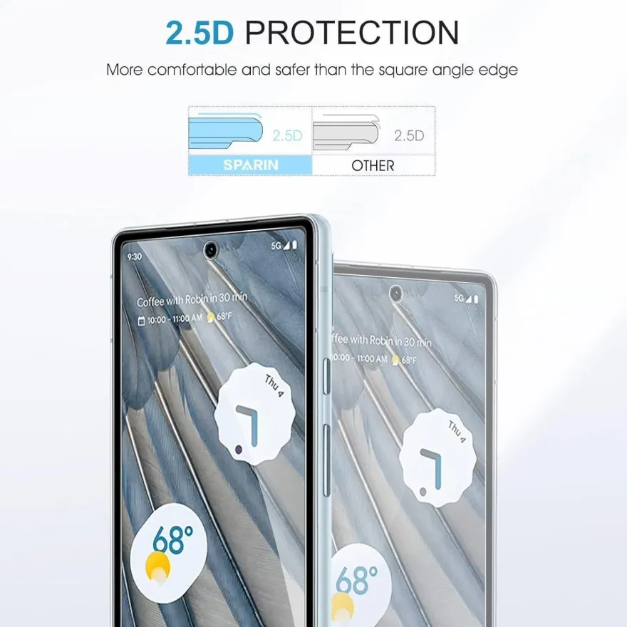Panzer Schutzfolie Google Pixel 7a 9H Gehärtetes Glas HD Displayschutz 3 + 2 Stück