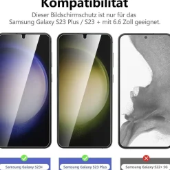 Panzer Schutz Glas Samsung Galaxy S23 Plus 6,6 Zoll 9H Ultra-klar