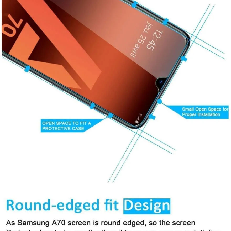 Panzer Schutz Glas Samsung Galaxy A70 2 Stück 9H Härte 0.33mm Ultra-klar