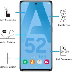 Panzer Schutz Glas Samsung Galaxy A52 A52 5G A52S 5G 9H Ultra-klar