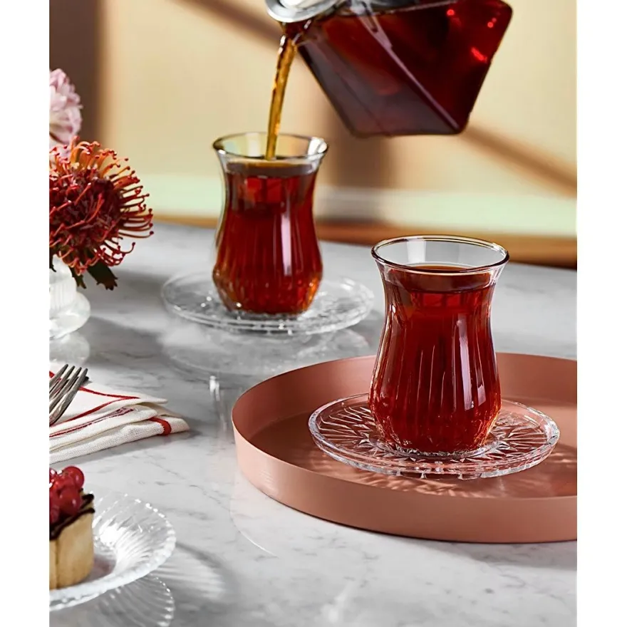 Pasabahce Echo Teeglas Unterteller, 6er Set - vielseitig & stapelbar