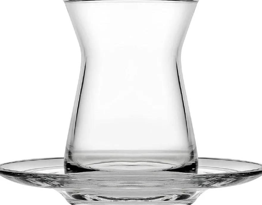 Pasabahce Teegläser Set Irem Cay Bardagi 6x Teeglas + 6x Untertasse transparent