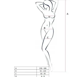 Passion Woman Bodystocking BS047 in Rot mit Schrittöffnung
