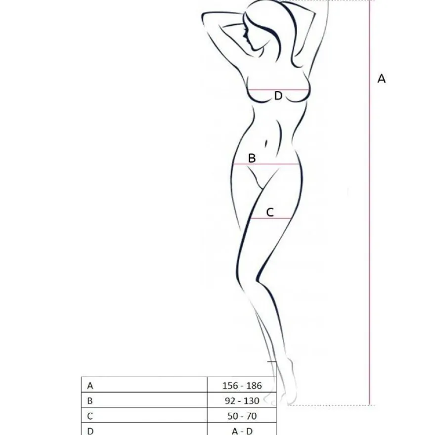 Passion Woman Bodystocking BS047 in Rot mit Schrittöffnung