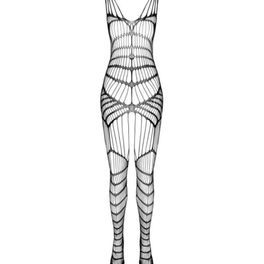 Passion Woman Bodystockings Netz-Bodystocking mit Spitze, schwarz