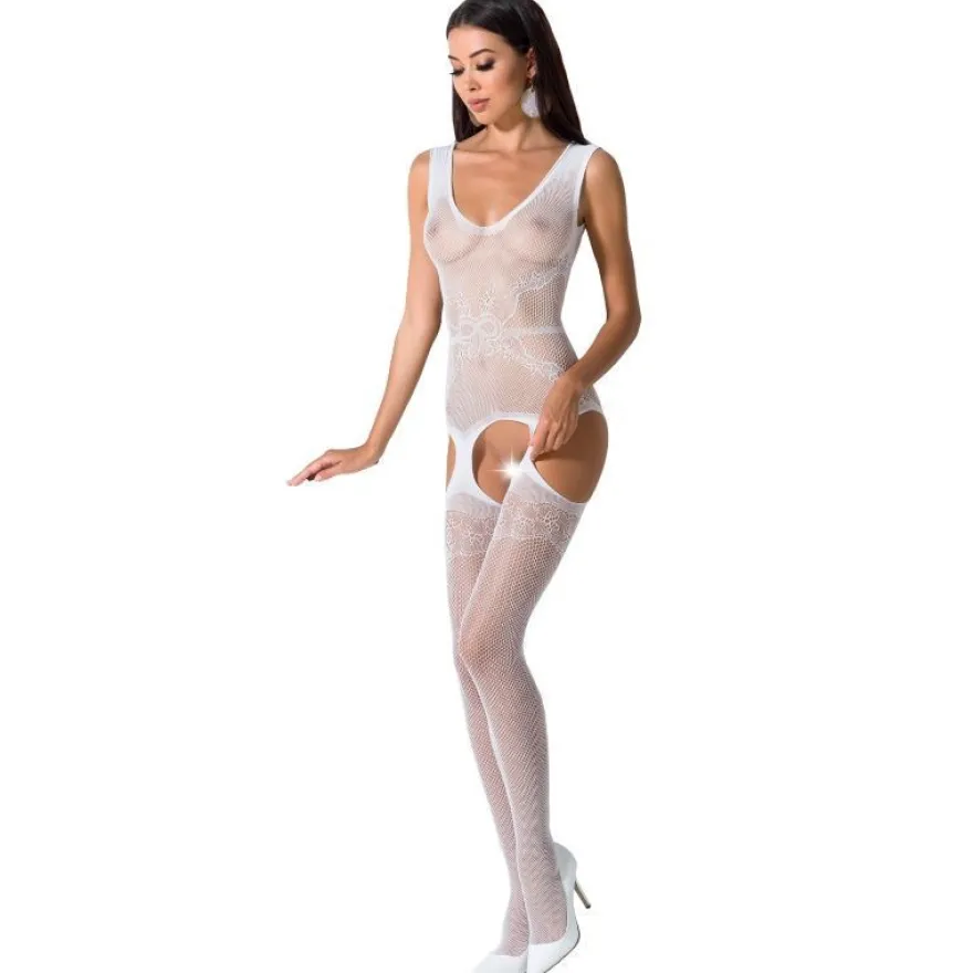 Passion Woman Netz-Body BS062 weiß Einheitsgröße