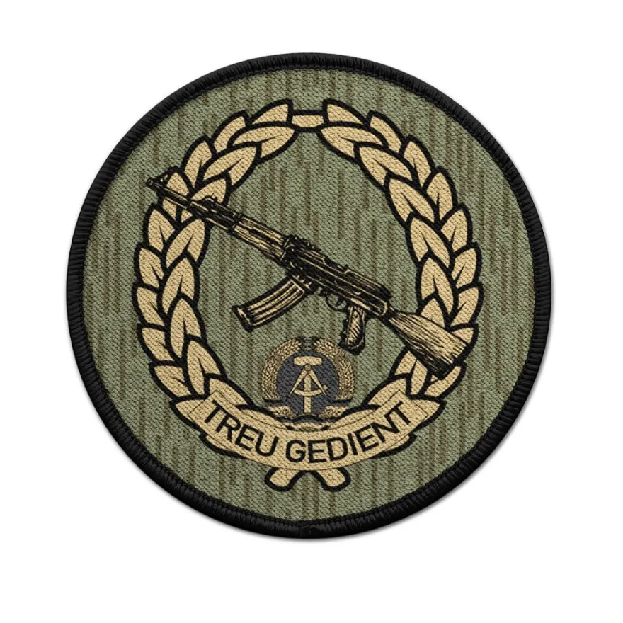 Patch Treu Gedient NVA Volksarmee DDR Osten Grenzschutz Berlin Klett 9cm #37023