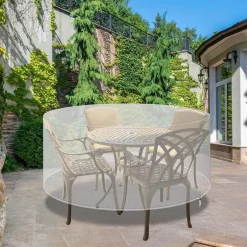 PATIO PLUS Runde Terrassenmöbelabdeckung wasserdicht, winddicht, UV-Schutz