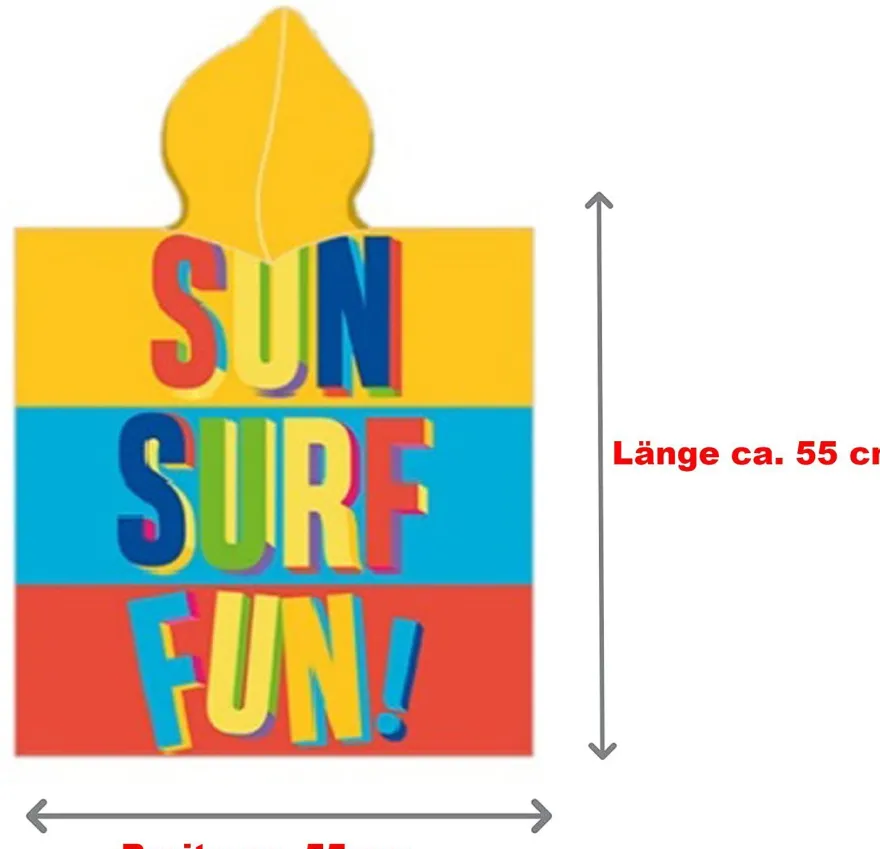 Paw Patrol Kinder Kapuzen Bade-Poncho Sun Surf Fun 55x110 cm