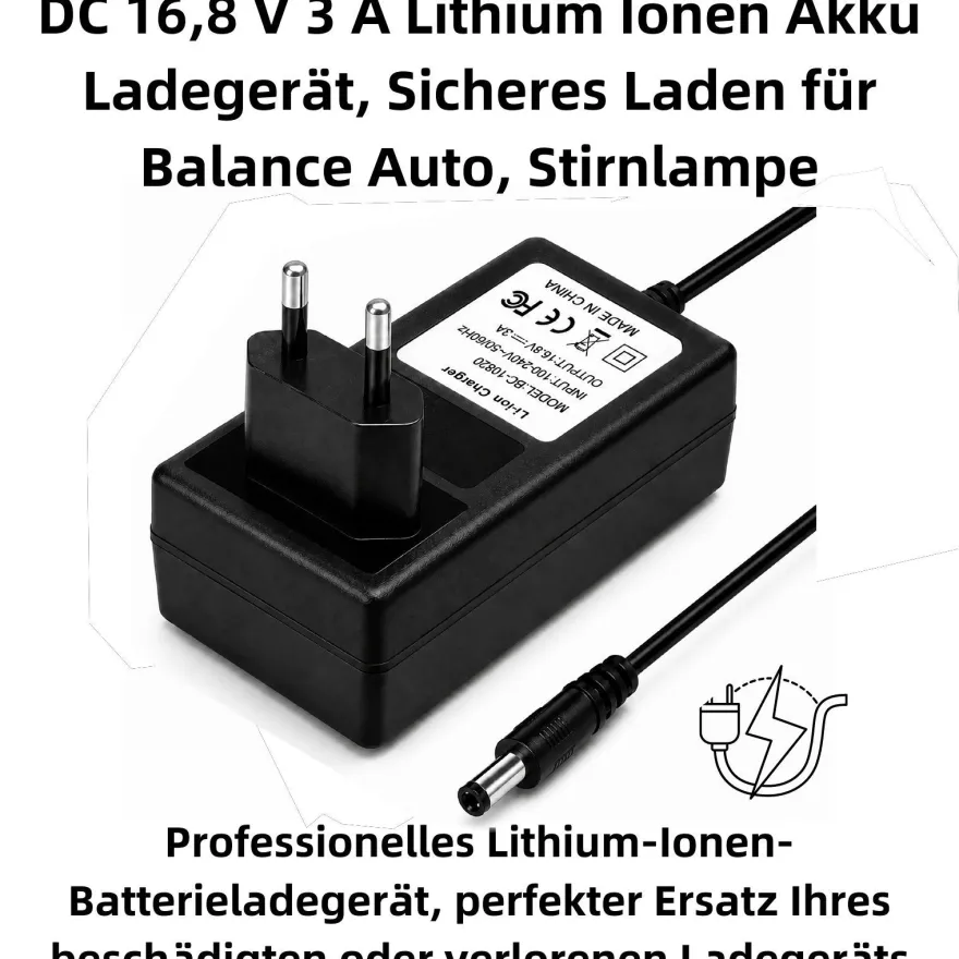 P19C Netzadapter 16,8V 3A, DC Stecker 5,5 x 2,5 mm Netzteil Ladegerät AC/DC mit Kabel