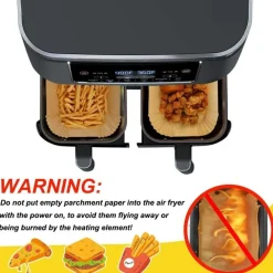 150PCS Backpapier für Heißluftfritteuse, Air Fryer Zubehör für Ninja Dual Zone