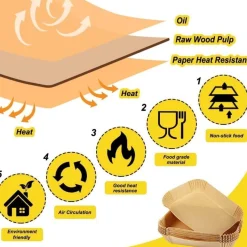 150PCS Backpapier für Heißluftfritteuse, Air Fryer Zubehör für Ninja Dual Zone
