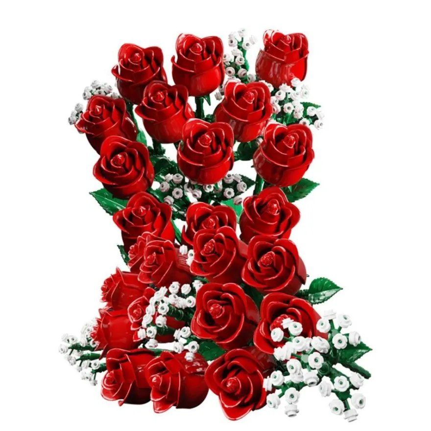 822Pcs Blumen Bausteine Set Blumenstraub Bauspielzeug Valentinstag Geschenk DE