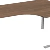 PC-Schreibtisch rechts höhenverstellbar, C Fuß Blende optional, 1800x1200x680-820,