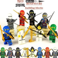 8PCS Ninja Minifiguren Set Bausteine Figuren kompatibel Sensei Wu Lloyd DIY Spielzeug