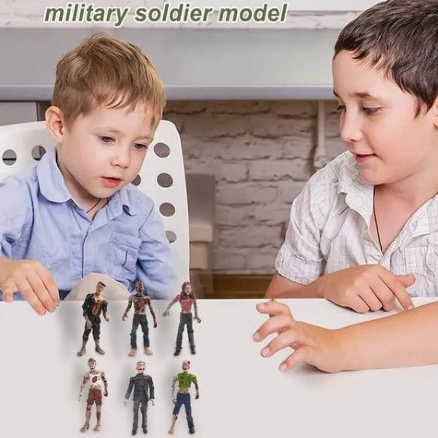 6PCS Soldaten Modell Spielzeug Set Action Figuren Gemeinsam Bewegliche Soldaten