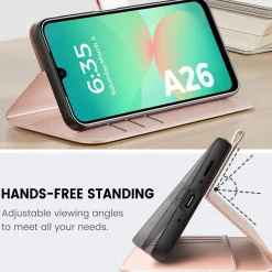 Peakally Handyhülle für Samsung Galaxy A26 5G, Rosa - Inkl. Panzerglas