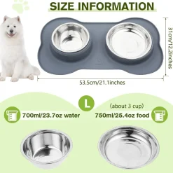 pecute 3-in-1 Hundenapf für mittelgroße Hunde und Katzen, Doppelschüssel-Set