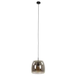Pendelleuchte - 35 x 35 x 150 cm - Amberfarbenes Glas / Smoke grey Glas / Kupferfarbe