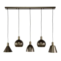 Pendelleuchte - 118 x 20 x 150 cm - Beige / Sienna braun