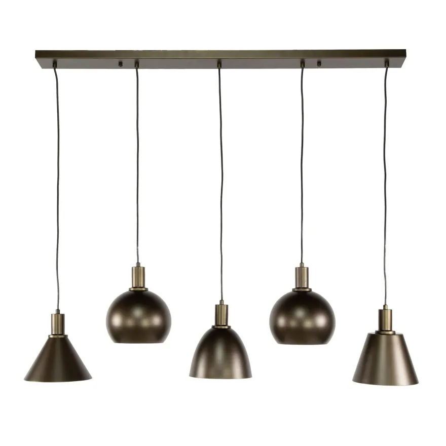 Pendelleuchte - 118 x 20 x 150 cm - Beige / Sienna braun