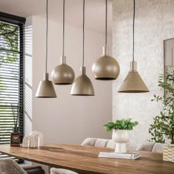 Pendelleuchte - 118 x 20 x 150 cm - Beige / Sienna braun