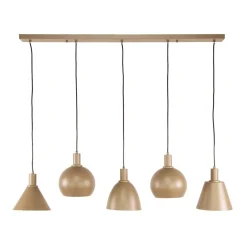 Pendelleuchte - 118 x 20 x 150 cm - Beige / Sienna braun